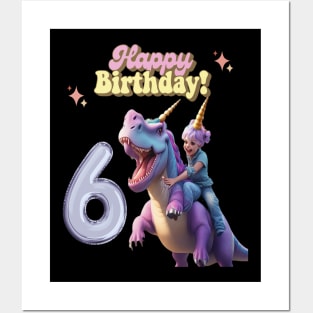 Happy Birthday , 6th birthday unicorn Posters and Art